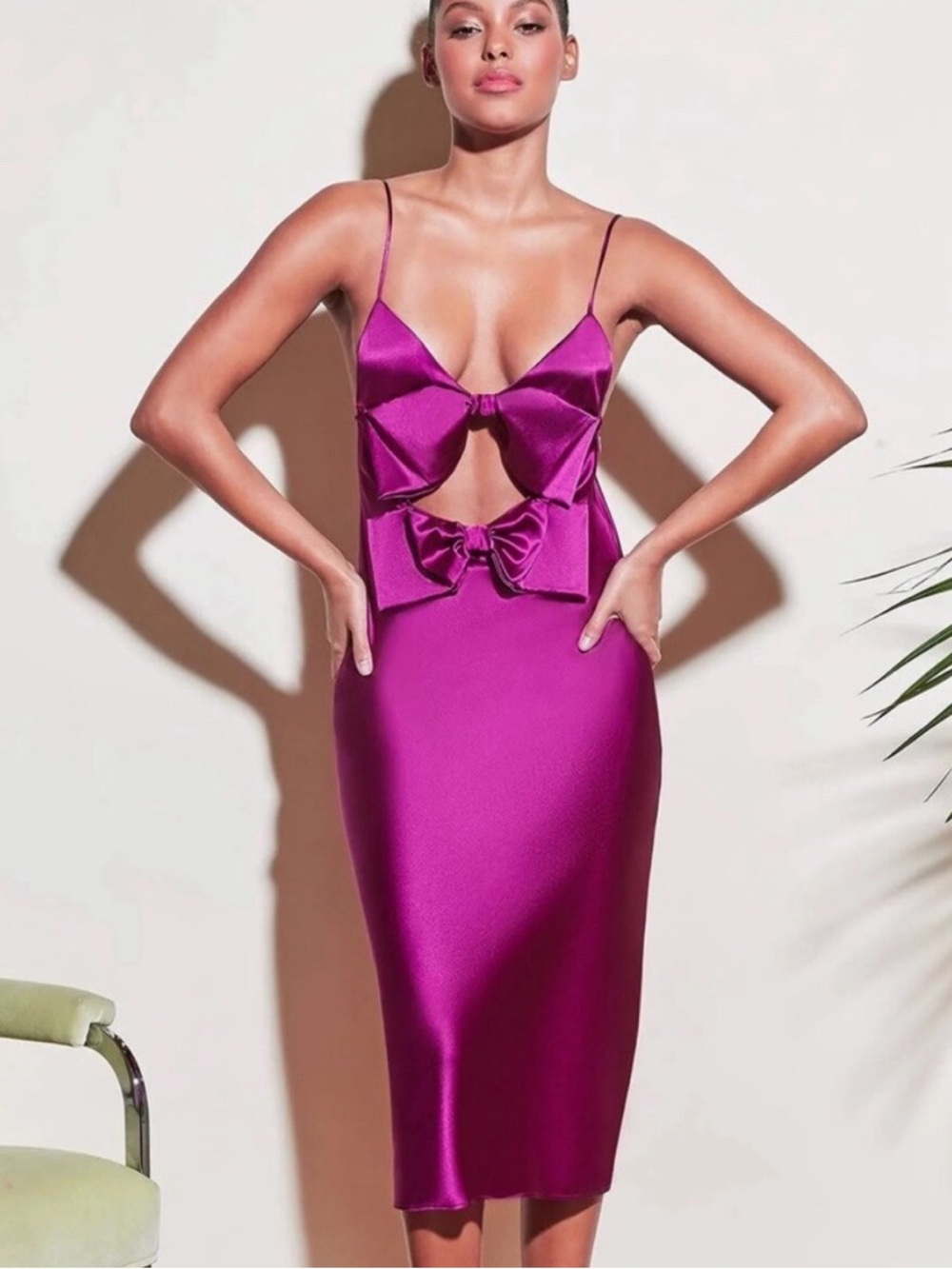 #257 Fleur du Mal Vixen Satin Midi Dress Size M NWT
